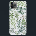 Capa Para iPhone 11 Pro Max Lindas Folhas Botânicas De Aquarela<br><div class="desc">elegante mão pintada aquarela folha verde</div>