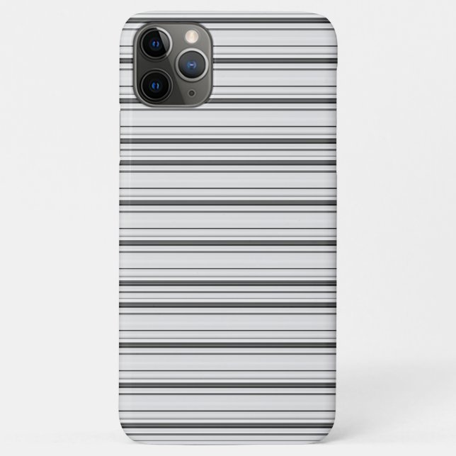 Capa Para iPhone 11 Pro Max Listras cinzas brancas fofas (Verso)
