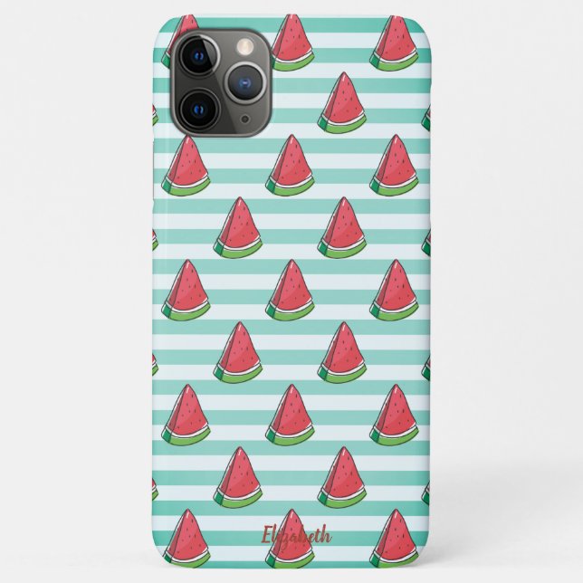 Capa Para iPhone 11 Pro Max Listras de Melancia Legais - Personalizado (Verso)
