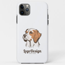 Capa Para iPhone 11 Pro Max Logotipo ilustrado de um cão marrom e branco