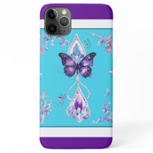 Luxury Borboleta iPhone 11 Pro Max Case Purple Blu