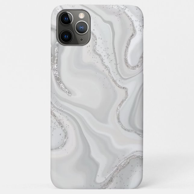 Capa Para iPhone 11 Pro Max Luxury Silver Glitter (Verso)