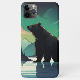 Capa Para iPhone 11 Pro Max Luzes nortes de aurora aurora do urso pardo Juneau