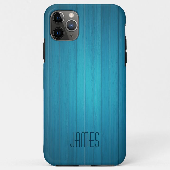 Capa Para iPhone 11 Pro Max Madeira azul (Verso)