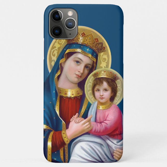 Capa Para iPhone 11 Pro Max Madona e Menino (Verso)
