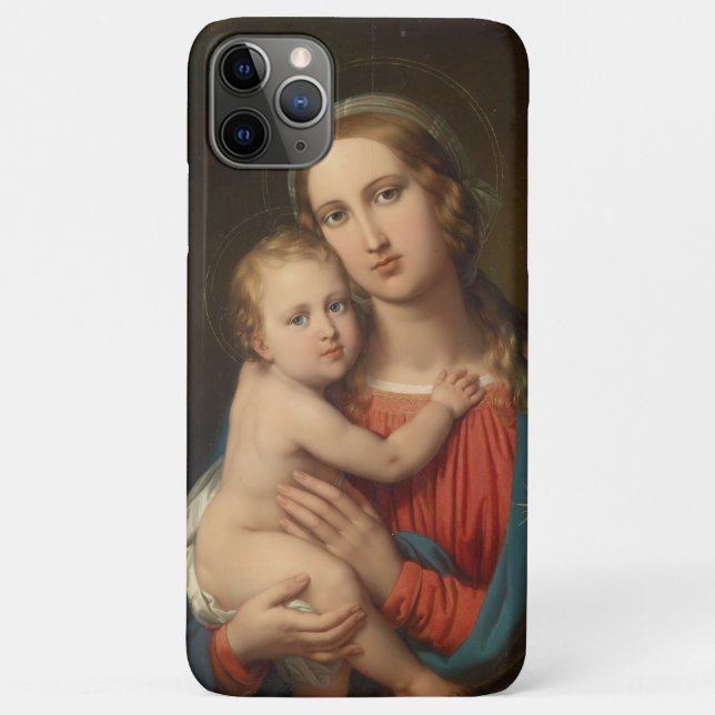 Capa Para iPhone 11 Pro Max Madona e Menino (Verso)