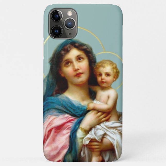 Capa Para iPhone 11 Pro Max Madona e Menino (Verso)