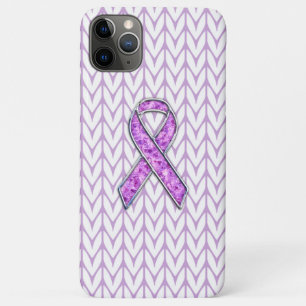Capa Para iPhone 11 Pro Max Malha cor-de-rosa da consciência da fita dos