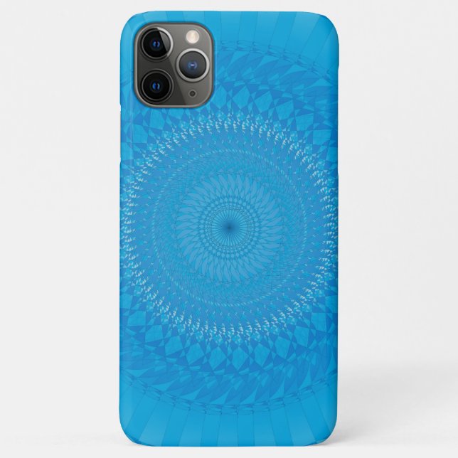 Capa Para iPhone 11 Pro Max Mandala do Sol Azul claro (Verso)