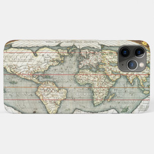 Capa Para iPhone 11 Pro Max Mapa do Mundo Vintage de Abraham Ortelius 1587-159