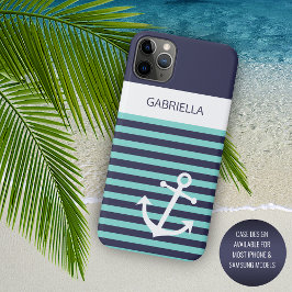 Capa Para iPhone 11 Pro Max Marinho Personalizado - Azul Escuro - Bandas Turq