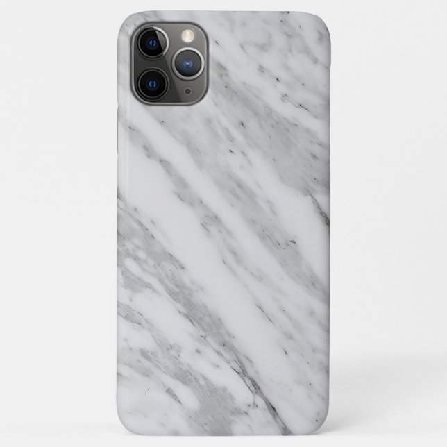 Capa Para iPhone 11 Pro Max Mármore Branco Elegante (Verso)