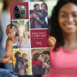 Capa Para iPhone 11 Pro Max Maroon de Cotação Positiva de Colagem de Fotografi<br><div class="desc">Capa de telefone personalizada para iphone 11 pro max e muitos outros modelos. O design apresenta uma colagem personalizada de fotos com 4 de suas fotos favoritas, seu nome e o texto "Todo dia é um dia feliz". O modelo de foto está configurado pronto para que você adicione suas fotos,...</div>