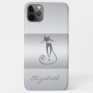 Capa Para iPhone 11 Pro Max Menina Elegante Moderna, Gato