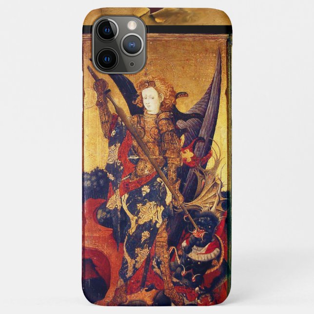 Capa Para iPhone 11 Pro Max Michael Vanquishing Devil como Cavaleiro Medieval (Verso)