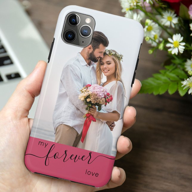 Capa Para iPhone 11 Pro Max Minha Foto Romântica De Casamento Rosa Romântico (Criador carregado)