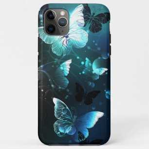 Capa Para iPhone 11 Pro Max Mint Night Butterflies