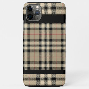 Capa Para iPhone 11 Pro Max Minúscula bege clássico e Xadrez preta iPhone / iP