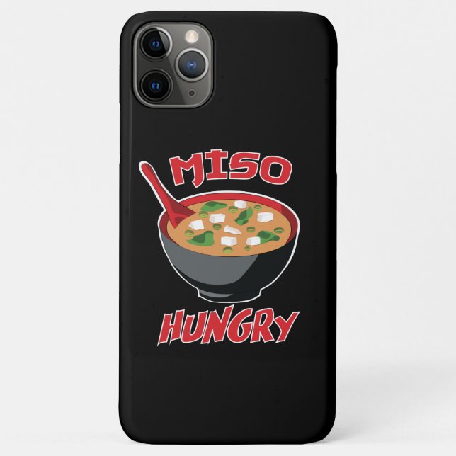 Capa Para iPhone 11 Pro Max Miso Hungry Funny Comida Kawaii (Verso)