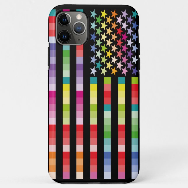 CAPA PARA iPhone 11 PRO MAX MODERN VERSION MULTICOLOR USA/EEUU FLAG MASANSER (Verso)