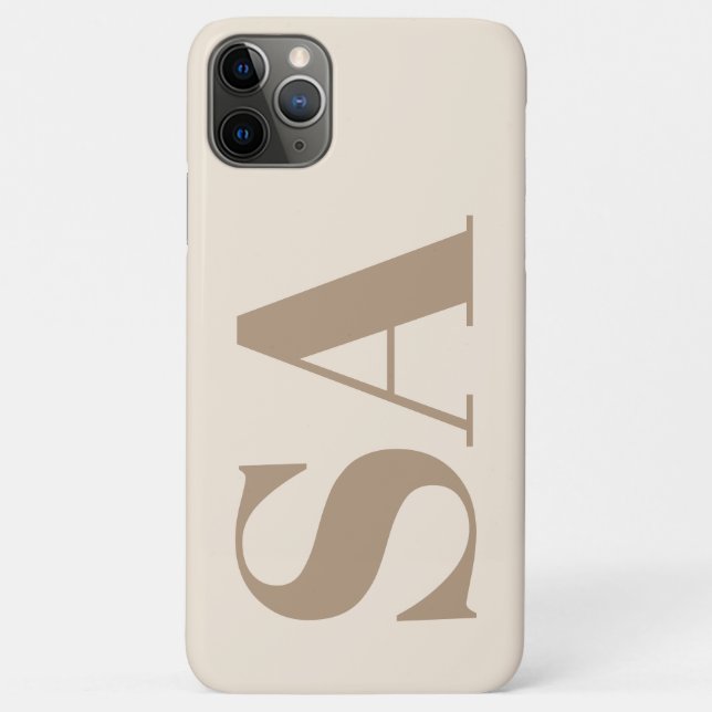 Capa Para iPhone 11 Pro Max Moderno Antique White com Estojo Monogram Case-Mat (Verso)