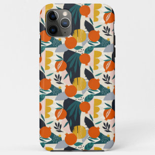 Capa Para iPhone 11 Pro Max Moderno Trendy Preppy Chic Apricot e Folhas
