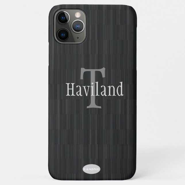 Capa Para iPhone 11 Pro Max Monograma de Gradação de Cinzas de HAMbWG (Verso)