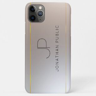 Capa Para iPhone 11 Pro Max Monograma, Dourada de aparência elegante Modelo in