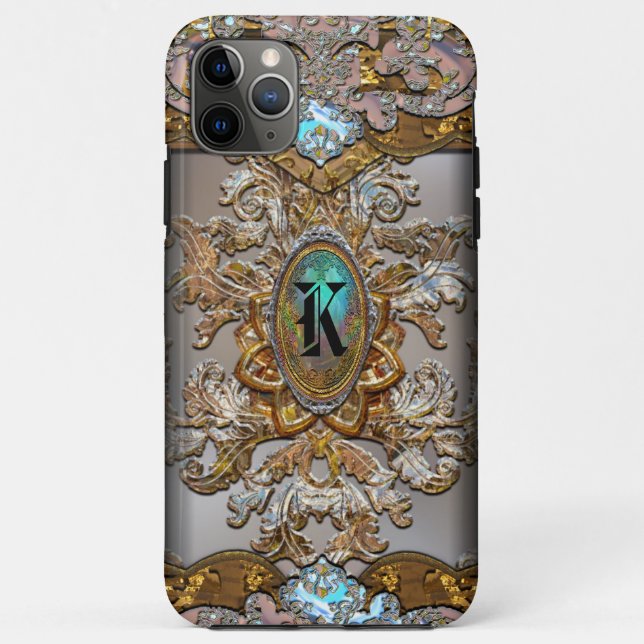 Capa Para iPhone 11 Pro Max Monograma francês perucho (Verso)