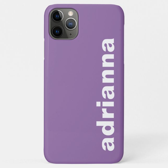 Capa Para iPhone 11 Pro Max Monograma Moderno Roxo (Verso)