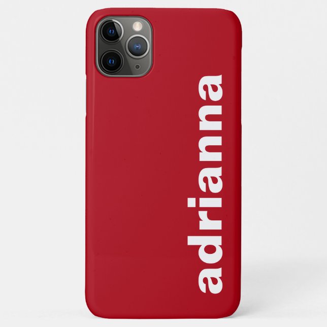 Capa Para iPhone 11 Pro Max Monograma Moderno Vermelho (Verso)