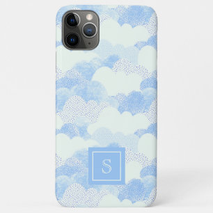 Capa Para iPhone 11 Pro Max Monograma Personalizado de Nuvens de Chuva Cuta