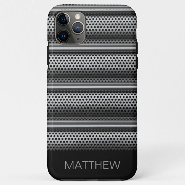 Capa Para iPhone 11 Pro Max Monograma Prateado Moderno (Verso)