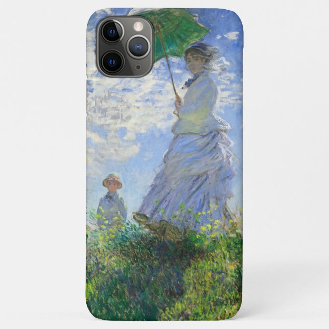 Capa Para iPhone 11 Pro Max Mulher com um Guarda-Sol, Madame Monet e seu Filho (Verso)