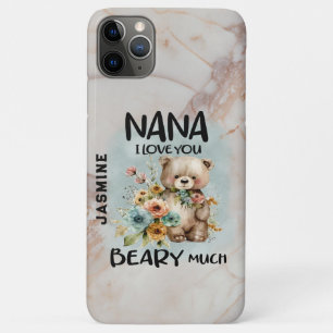 Capa Para iPhone 11 Pro Max Nana I Love You Beary Muita - Nome Personalizado