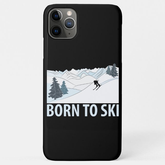 Capa Para iPhone 11 Pro Max Nascer aos esportes de inverno de Esqui (Verso)