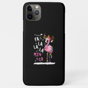 Capa Para iPhone 11 Pro Max Natal - Fa-La-La-Mingo Flamingo Com Natal