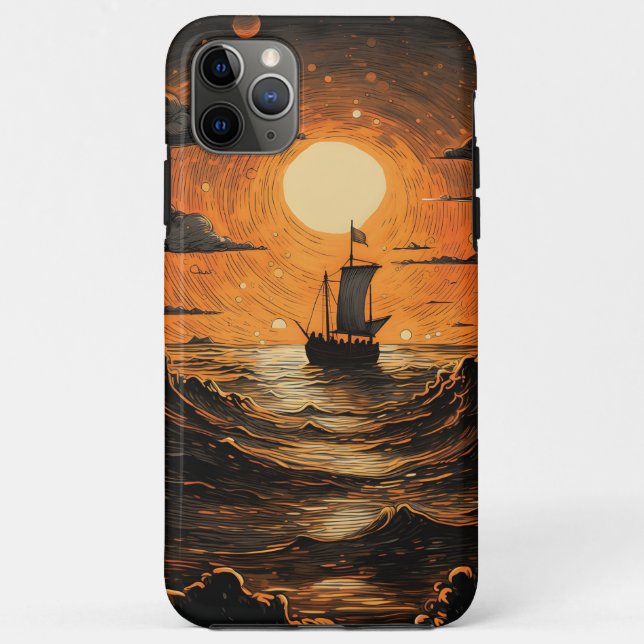 Capa Para iPhone 11 Pro Max Navegação à noite (Verso)