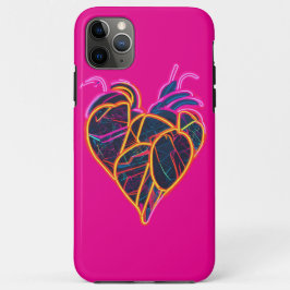 Capa Para iPhone 11 Pro Max Neon Anatomical Heart Hoodie | Botânica Artística