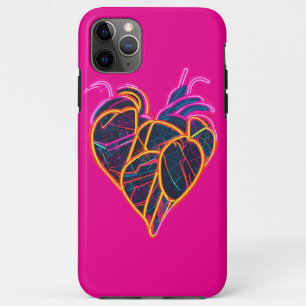 Capa Para iPhone 11 Pro Max Neon Anatomical Heart Hoodie Botânica Artística