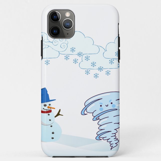 Capa Para iPhone 11 Pro Max Neve e vento de inverno bonito (Verso)