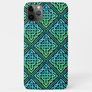 Capa Para iPhone 11 Pro Max Nó Céltico - Caso Máx. do iPhone Preto Azul 11