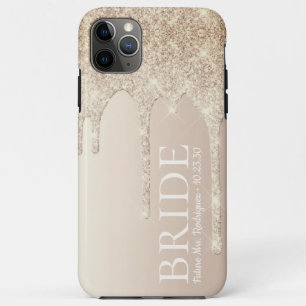 Capa Para iPhone 11 Pro Max Noiva Future Sra. Dourada Glitter Drip