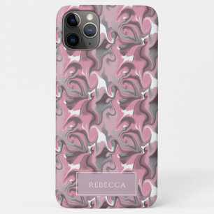 Capa Para iPhone 11 Pro Max Nome Personalizado Cor-de-Rosa Cor-de-Rosa Trippy