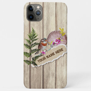 Capa Para iPhone 11 Pro Max Nome Personalizado da Pintura de Óleo de Madeira T