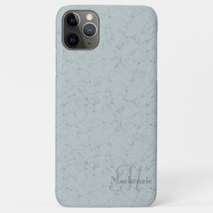 Capa Para iPhone 11 Pro Max Nome Personalizado Monograma Elegante Marble Dusty