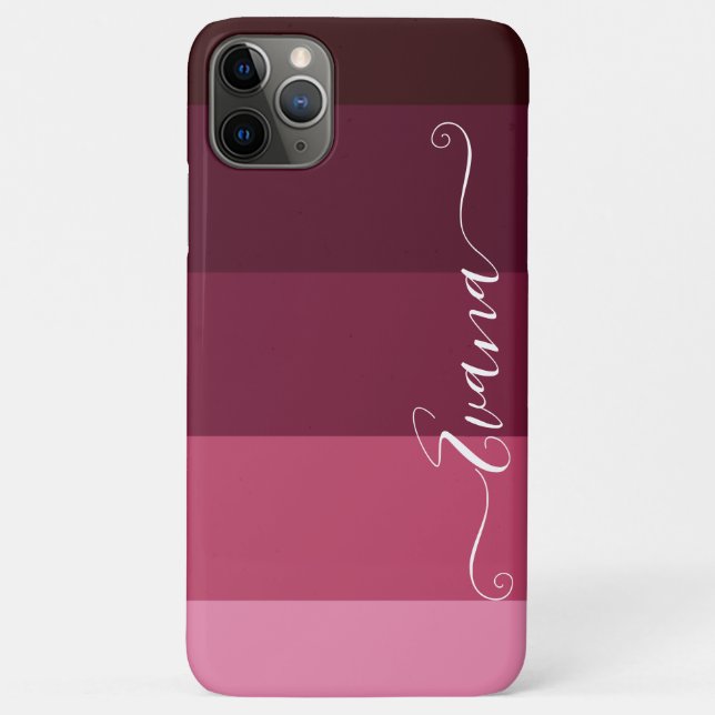 Capa Para iPhone 11 Pro Max Nome Personalizar Colorido do Bloqueio Colorido e  (Verso)