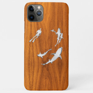 Capa Para iPhone 11 Pro Max O cromo gosta do mergulhador com silhuetas dos