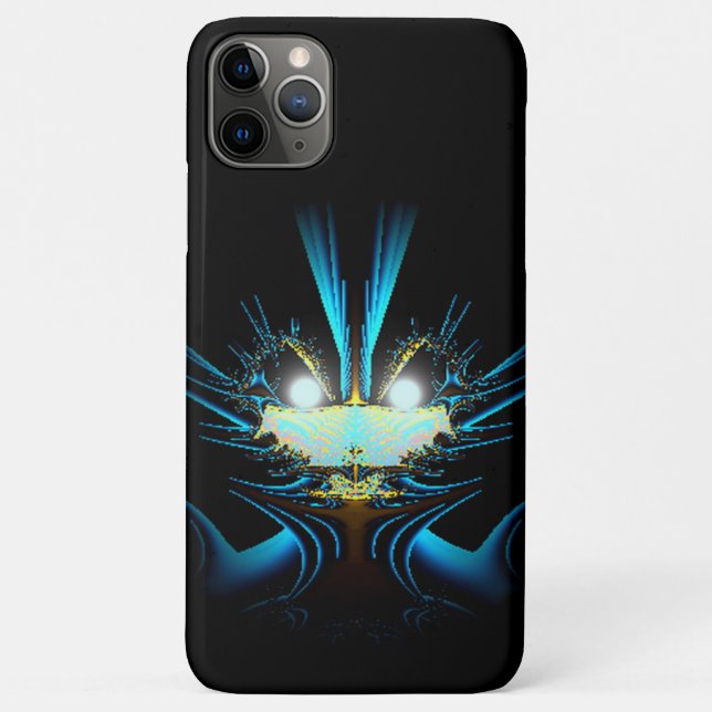 Capa Para iPhone 11 Pro Max Olhos brilhantes - Criatura Azul Luminosa (Verso)