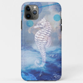 Capa Para iPhone 11 Pro Max Ondas do Oceano Azul Elegante